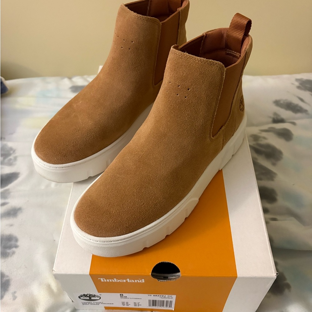 Timberland Chestnut Suede Chelsea-Style Platform Sneakers